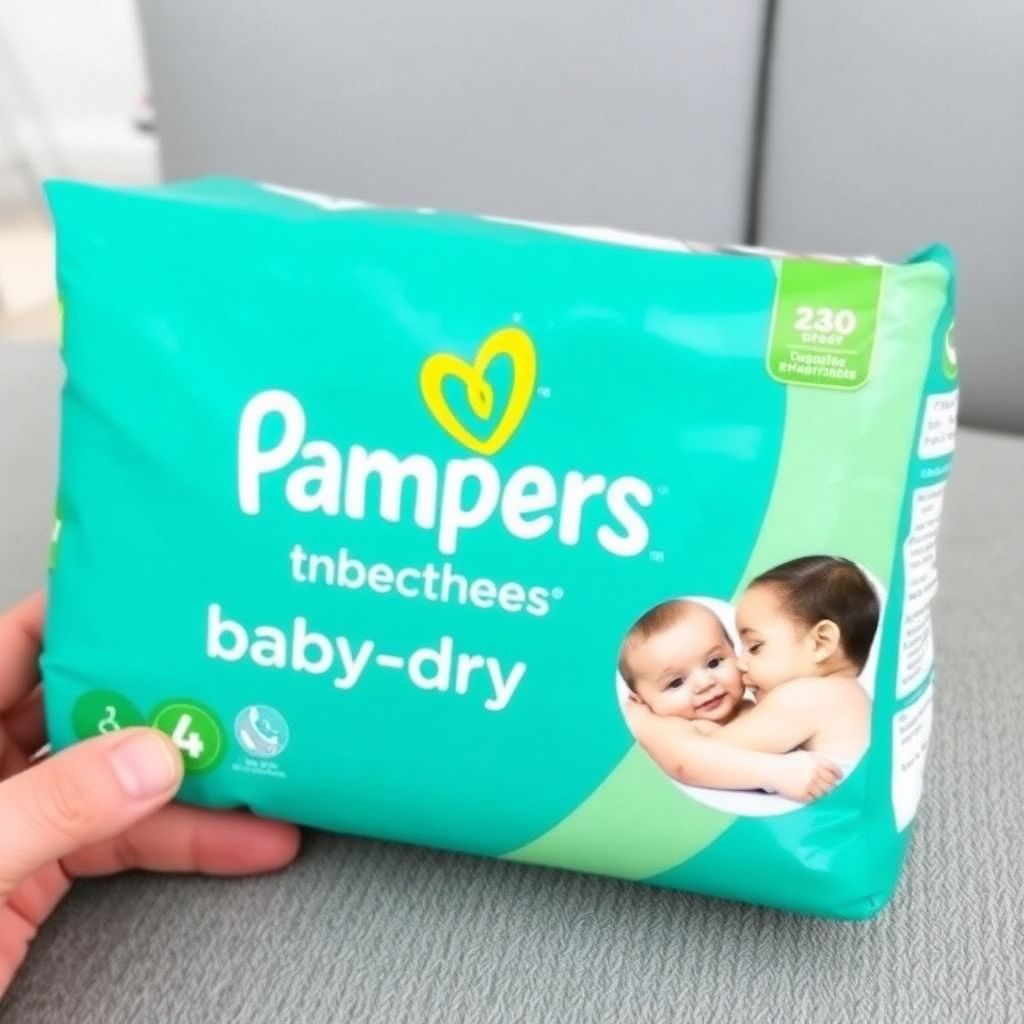 PAMPERS COUCHES BÉBÉ BABY-DRY TAILLE 4, 240 COUCHES (9-14kg)
