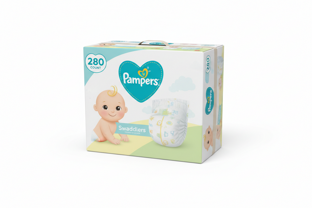 PAMPERS COUCHES BÉBÉ BABY-DRY TAILLE 3, 280 COUCHES (6-10 kg)